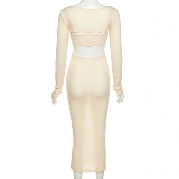 2PC Backless Knit Dress - Picture 10 of 13